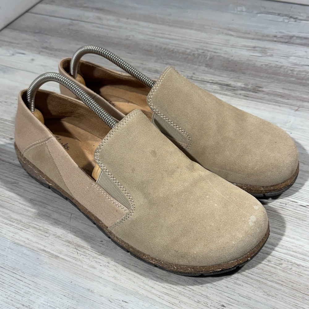 Clarks EARTH ORIGINS  Women's Premium Suede Loafers Slip Ons ERICA Wheat